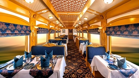Deccan Odyssey: Vagón restaurante azul